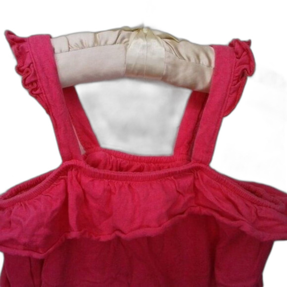 Toughskins Girls Hot Pink Ruffle Summer Barbiecore Top Size 5/6 - Picture 2 of 7